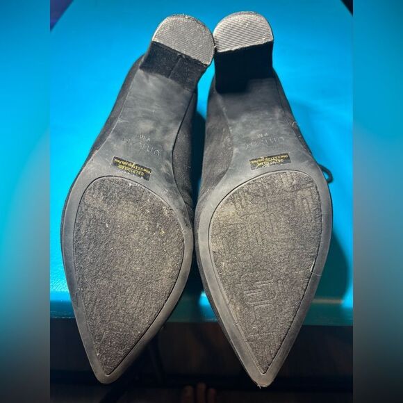 Unisa Black Suede Laced Front Pointed Toe Block Heels Pumps Size 9 MSRP $139 EPC - Picture 10 of 11